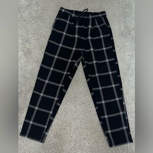 American Eagle Outfitters Black Checkered Cropped Pants